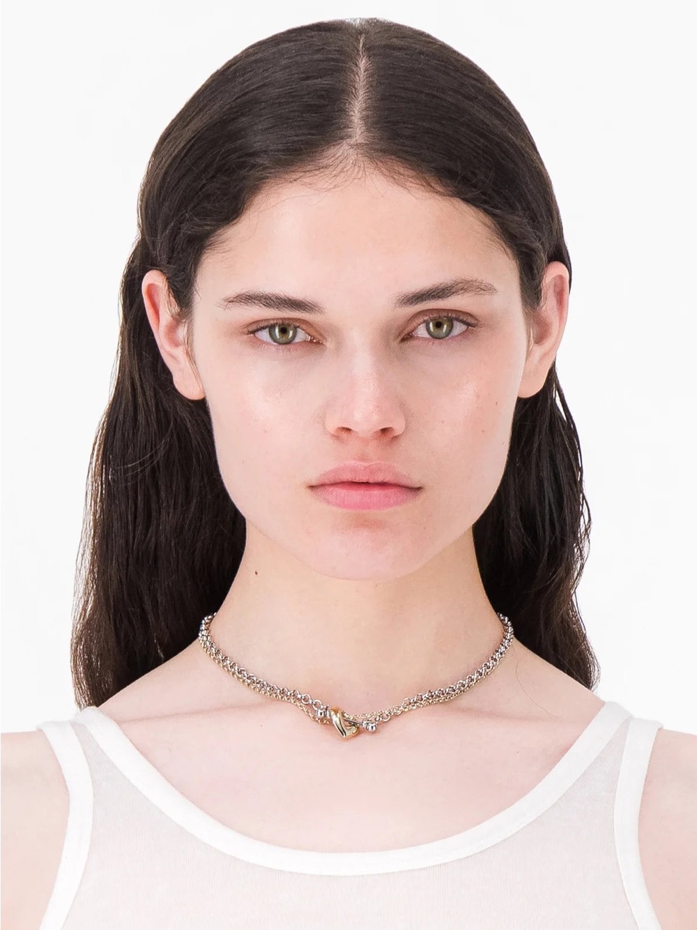 NEW in box - Justine Clenquet- Liu Necklace - gold & palladium